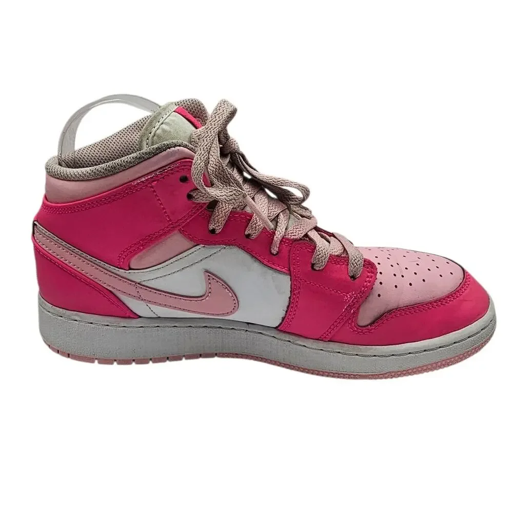 Nike Youth Fierce Pink Air Jordan 1 Mid GS Athletic Casual Sneaker